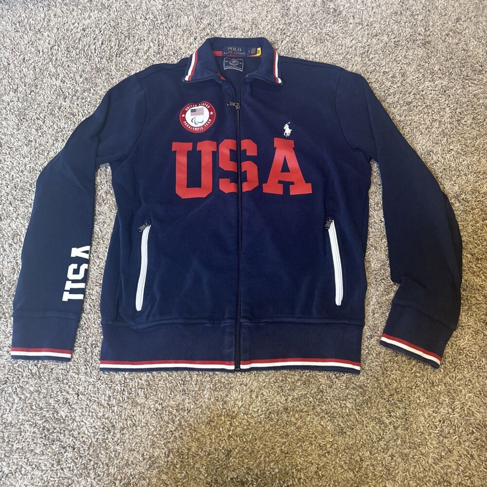 Polo Ralph Lauren Team USA Jacket Men S 2020 Paralympic Olympics Full Zip Navy